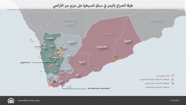 سباق محموم للسيطرة على الأرض في اليمن (إنفوغرافيك)