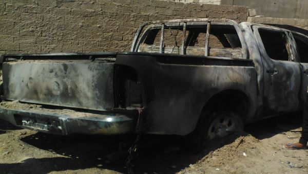 جريح خلال انفجار سيارة في الشيخ عثمان بعدن