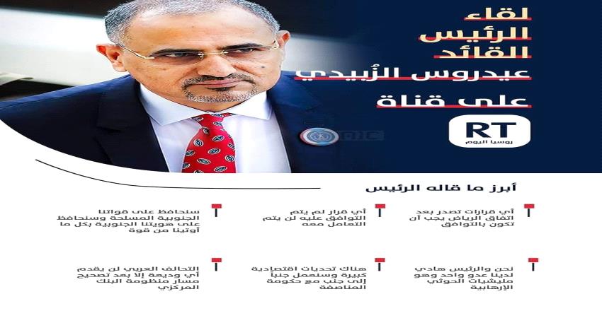 عدن تايم ترصد اصداء سياسيين للقاء الزبيدي مع RT