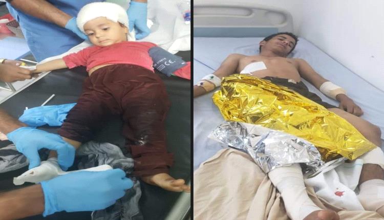 إصابة ثلاثة أطفال من أسرة واحدة بانفجار مقذوف حوثي شمال الضالع 