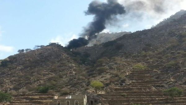 طيران التحالف يقصف تجمعا للمليشيات في القبيطة بلحج