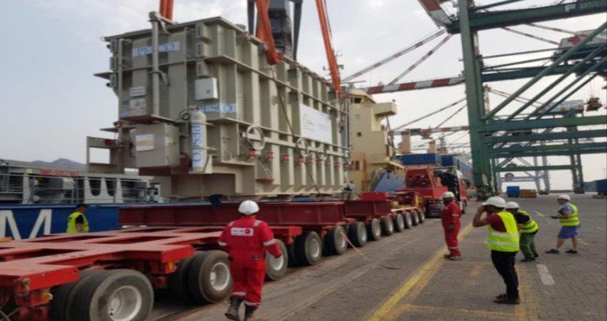 ‏صور- وصول محولات تابعة لمحطة كهرباء ‎#عدن الجديدة 