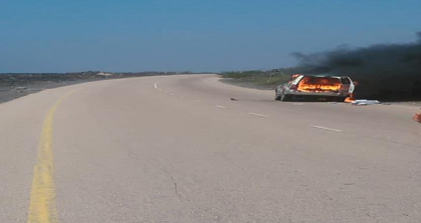 احتراق سيارة بسبب ماس كهربائى على الطريق الساحلي الدولي