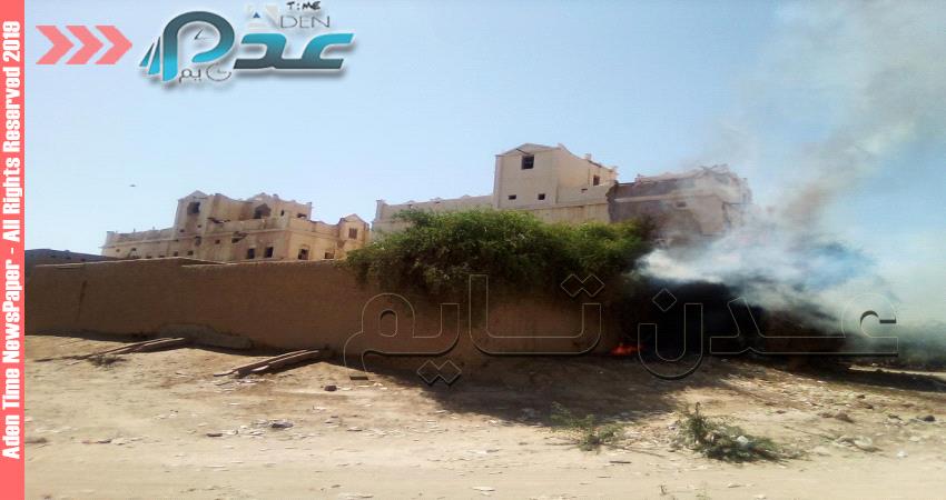 حريق هائل يلتهم قصر اخر سلاطين السلطنة العولقية"صور"