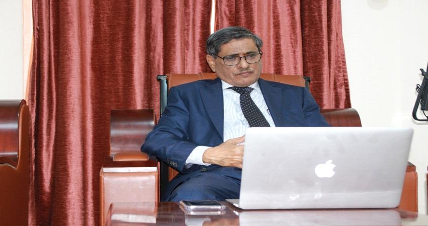 عن بعد ..البحسني يناقش مسؤولين ببرنامج الغذاء العالمي حول مشاريعهم بحضرمون