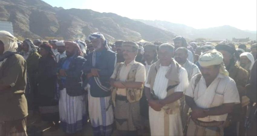 انتقالي شبوة والمئات من ابناء المحافظة يشيعون الفقيد السحاقي