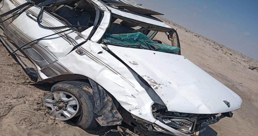 حادث مروري يؤدي بحياة ثلاثة أشخاص على خط أبين عدن