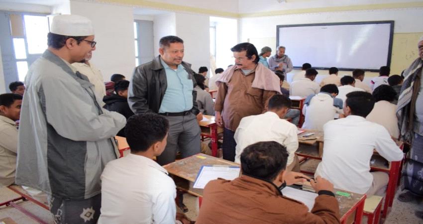 انتقالي سيئون يتلمس أحوال طلاب وإدارة ثانوية الصبان بالمديرية 