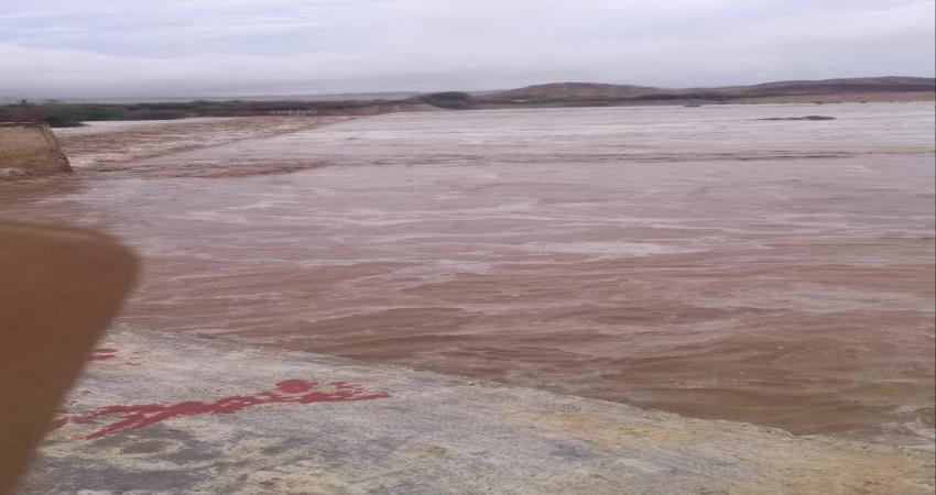 جرف قاطرتين وفقدان مواطن جراء تدفق مياه السيول في احور