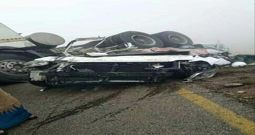 حادث مروري مروع يودي بحياة اربعة في عقبة عبدالله غريب بحضرموت