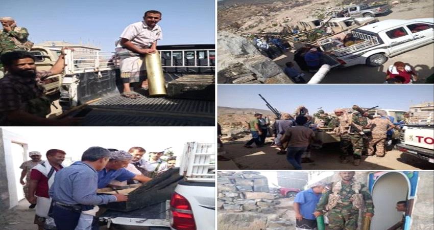 اهالي الحد بيافع يطلقون قافلة عسكرية وغذائية لدعم المقاتلين الجنوبيين بأبين