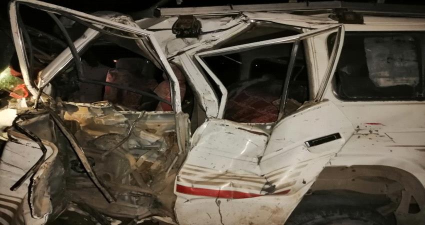 وفاة 6 اشخاص بحادث مروري في طريق غربي لحج