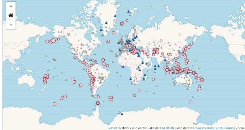 بينها اليمن...مقياس ريختر يرصد 102 هزة أرضية عالميا  (خريطة)