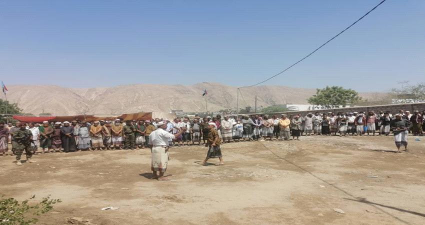 حشد من يافع ينهي قضية قتل في باتيس ابين