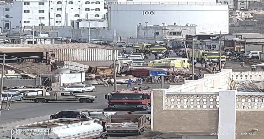 صور لاضرار انفجار غلاية بمصنع الغويزي في المكلا