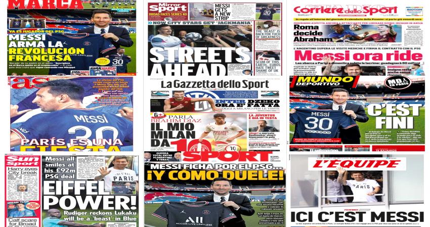 عناوين الصحف الرياضية العالمية ليوم الاربعاء