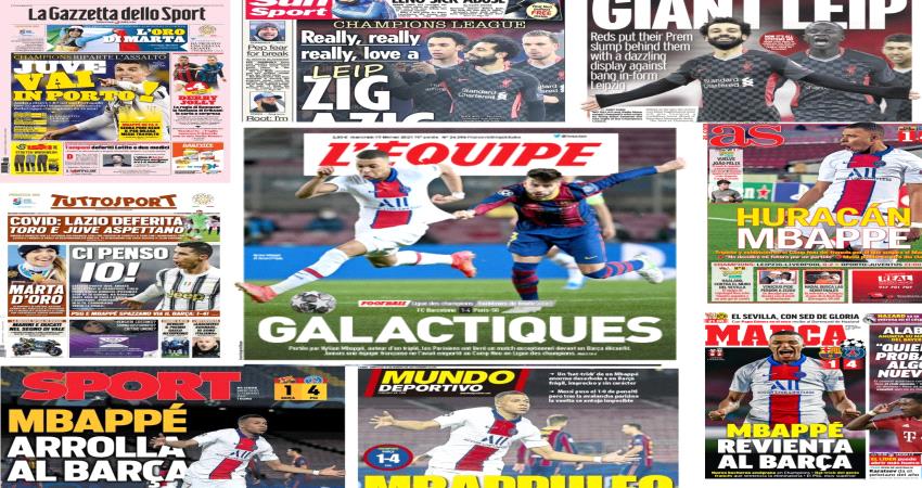 عناوين الصحف الرياضية العالمية ليوم الاربعاء