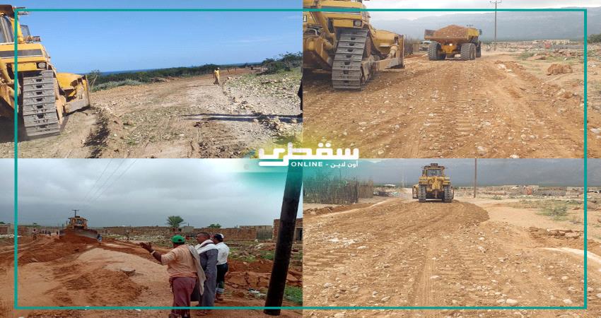  خليفة الإنسانية تمول صيانة الشوراع الداخلية في مديرية قلنسية بسقطرى