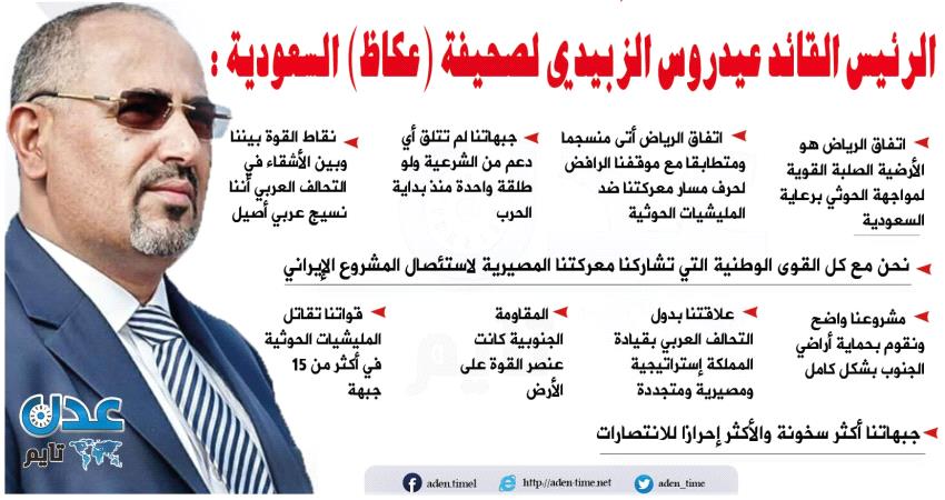 أنفوجرافيك : كبرى الصحف السعودية تحاور الرئيس القائد عيدروس الزُبيدي 