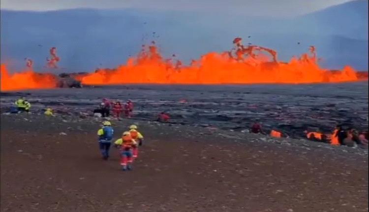 صور.. ثوران بركان مرعب في آيسلندا