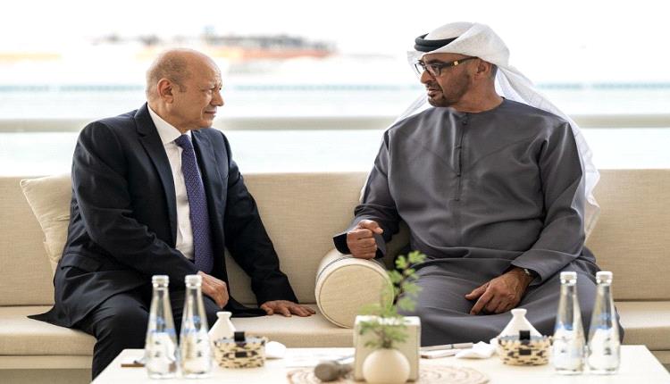 لقاء هام يجمع رئيس دولة الإمارات برئيس مجلس القيادة الرئاسي