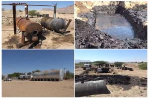 ضبط مصفاة نفط غير قانونية لمتنفذ شمالي في الخشعة بحضرموت