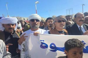 الجفري والشكلية يستقبلان وفود ابناء شبوة الى مخيم الاعتصام