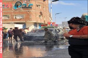 النيران تلتهم سيارة مسؤول بديوان محافظة عدن