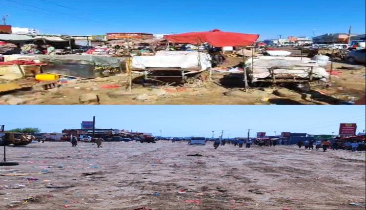 عدن.. إزالة البناء والظواهر العشوائية مقابل سوق قات الممدارة 