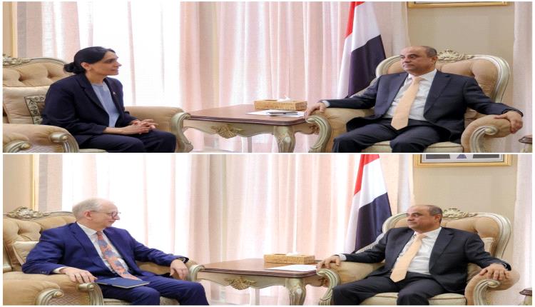 لقاءات هامة يعقدها دولة رئيس الوزراء بن بريك مع سفيري بريطانيا والمانيا