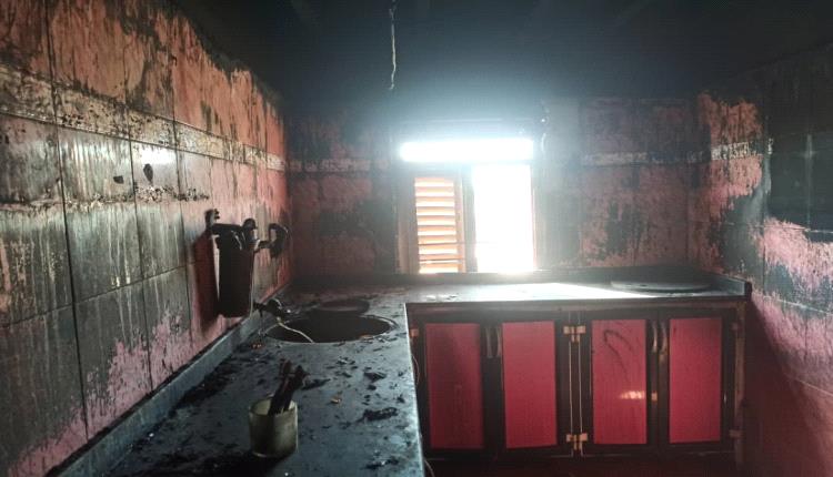 حريق يخلف خسائر كبيرة في أحد المنازل بلحج