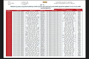 كشوفات بأسماء الموظفين العاملين في القطاع المدني المزدوجة مع القطاع العسكري