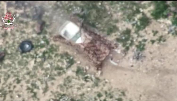 قوات العمالقة الجنوبية تدمر طقماً عسكرياً حوثياً في جبهة البيضاء