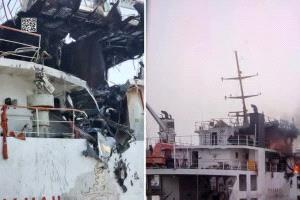 سماع دوي انفجارات في بحر المكلا بعد ساعات من زيارة تفقدية للمحافظ الخنبشي ميناء التصدير النفطي