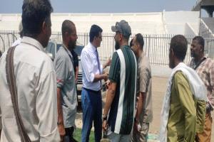بيبك يطّلع على آخر الأعمال في ملعب الشهداء بأبين استعدادًا لافتتاحه
