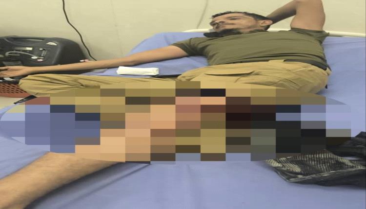 أولى الصور للجرحى المتظاهرين المصابين جراء إطلاق عليهم عند بوابة معاشيق