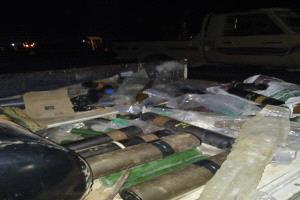 صور - المنطقة الثانية بحضرموت تكشف عن ضبط كميات من الأسلحة والذخائر