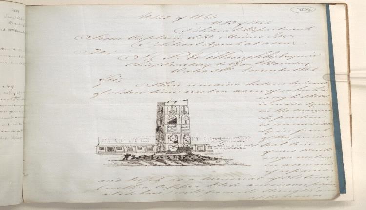 رسالة من هاينز في عدن لحكومة بومباي حول الحفاظ على المنارة 29 نوفمبر 1844 