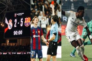 كلاسيكو "السوبر الإسباني".. هاتريك وبطاقات حمراء و"خماسية"