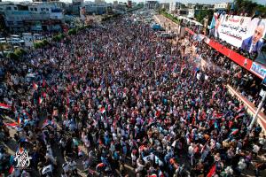 صور جوية تُظهر الحشود في مليونية رفض الوصاية بالعاصمة عدن
