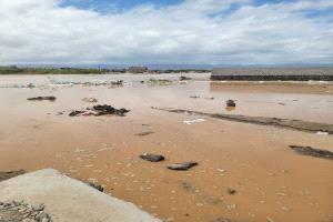 أبين: سيول جارفة تتسبب بأضرار كبيرة في شقرة ومناشدات عاجلة لإنقاذ المدينة