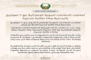 الإمارات تعترض صواريخ ومسيرات إيرانية وتؤكد جاهزيتها لحماية أمن الدولة