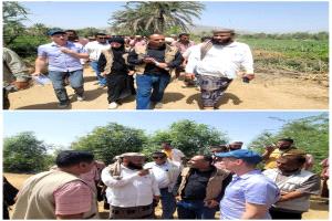لحج.. السلطة المحلية ووفد أجنبي يقفان على مشاريع زراعية في طور الباحة