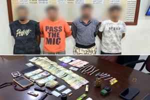 عدن.. سقوط 4 متهمين بترويج الحشيش بحوزتهم قنبلتان ومبالغ مالية