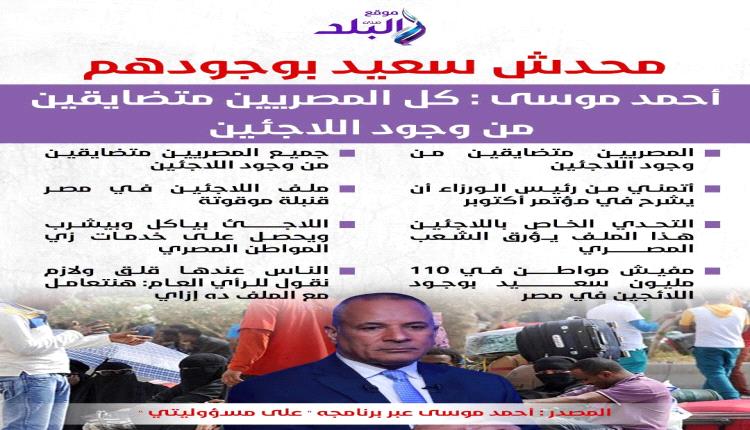 صيحة إعلامي مصري كبير : كل المصريين متضايقين من وجود اللاجئين ومحدش سعيد بوجودهم