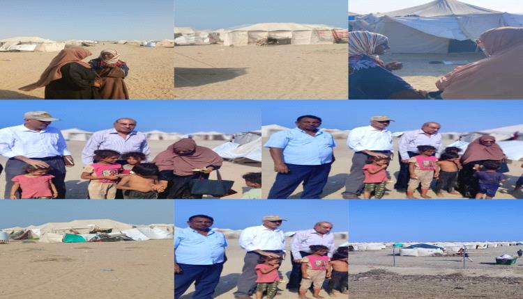 قيادة مجلس عدن الوطني تتفقد أوضاع النازحين في مخيم الفردوس برأس عمران وتستمع إلى احتياجاتهم