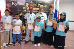 ناشئو أبين للشطرنج يتألقون ويحصدون المركزين الثاني والثالث في كأس السفير الروسي بعدن